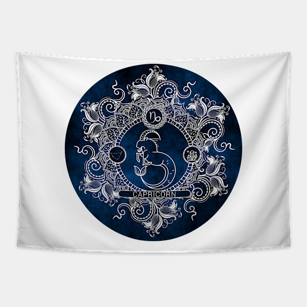 Zodiac - Ice - Capricorn Tapestry by aleibanez