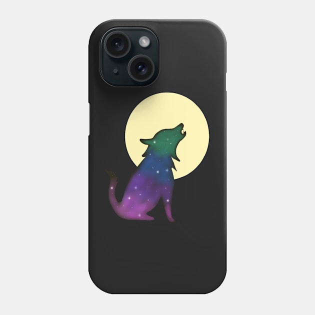 Wolf howling at the moon Phone Case by KaisPrints