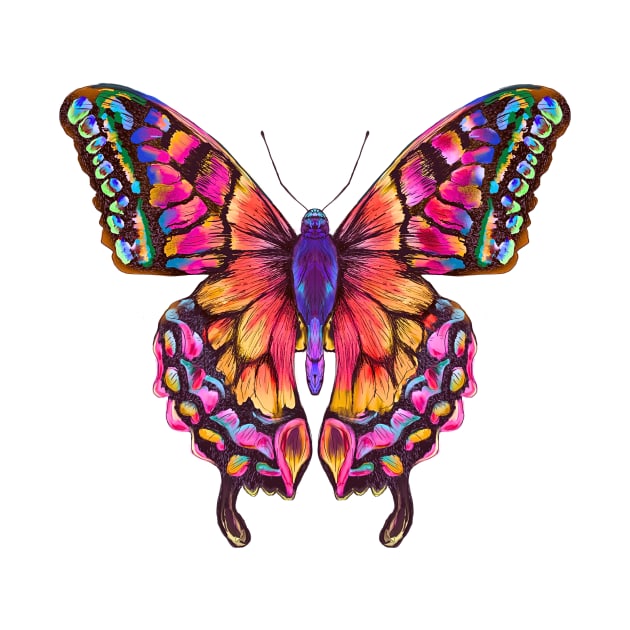 Groovy Colorful Butterfly by rosiemoonart