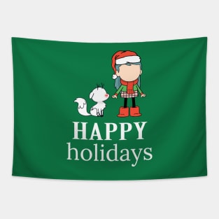 Hilda and Twig Happy Holidays Tapestry