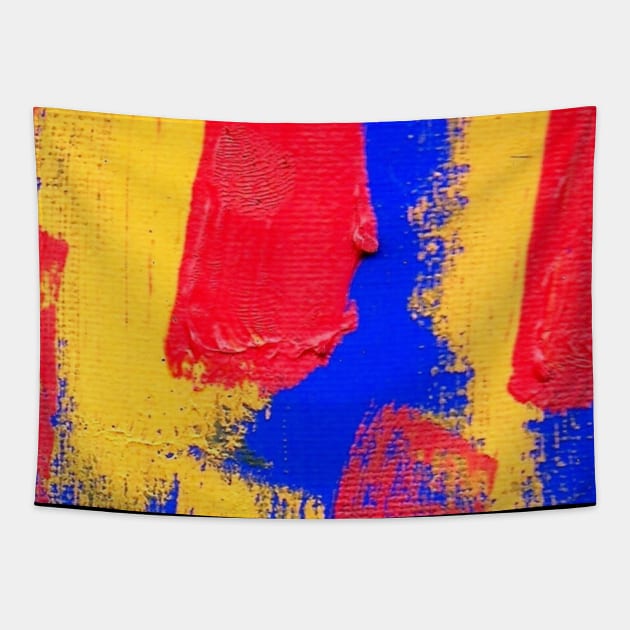 Yellow red and blue Tapestry by osileig