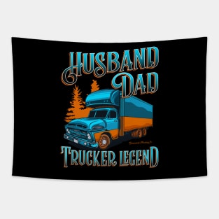 Husband Dad Trucker Legend Tapestry