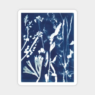 Wildflowers cyanotype sunprint Magnet