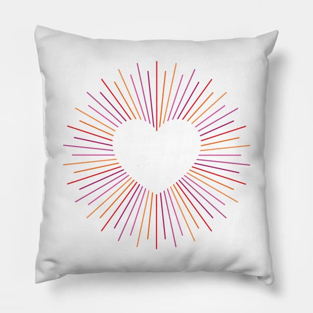 Lesbian Pride Radial Heart Pillow by lavenderhearts