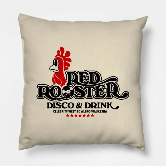 Red Rooster Disco & Drink Pillow by BUNNY ROBBER GRPC