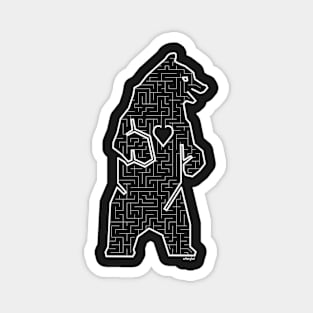 Maze Bear, on Black Magnet