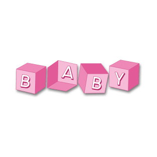 Pink Blocks Design for Girl - BABY T-Shirt