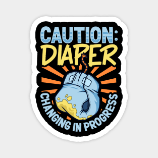 Diaper changing in progress - Diaper changer Magnet