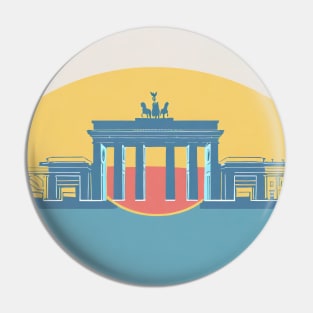 Vintage minimalistic Sleek Brandenburg Gate Berlin Germany Illustration Pin