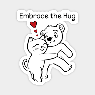 Cat Bear Embrace the Hug Magnet