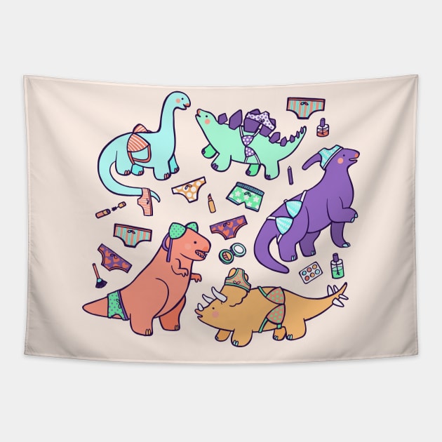 Dinosaur Panty Raid Tapestry by Soft Biology