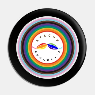 Stache Chocolate Inclusive Pride Logo Pin