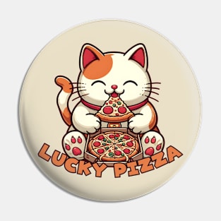 Maneki Neko Pizza cat Pin