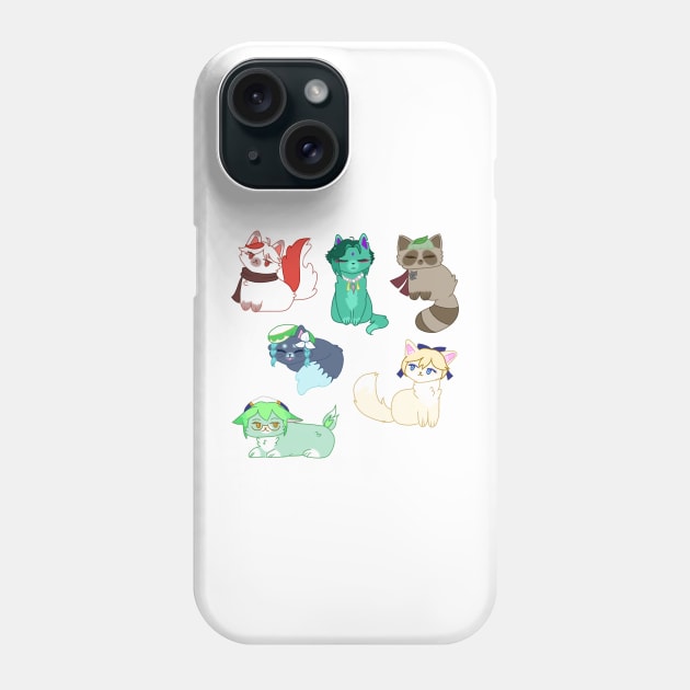 anemo kitties Phone Case by casserolestan