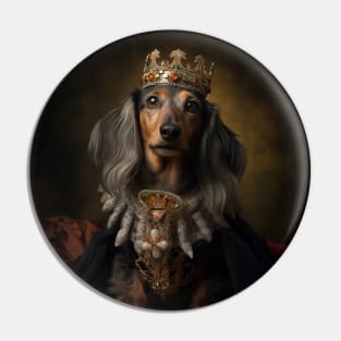 Graceful Long Haired Dachshund - Medieval German Queen Pin