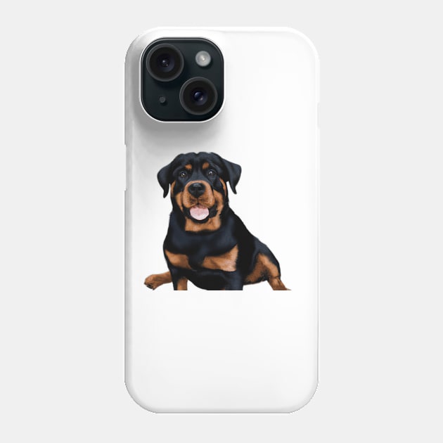 Cute Rottweiler Drawing Phone Case by Play Zoo