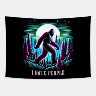 Bigfoot Middle Finger I Hate People Abduction Sasquatch Tapestry