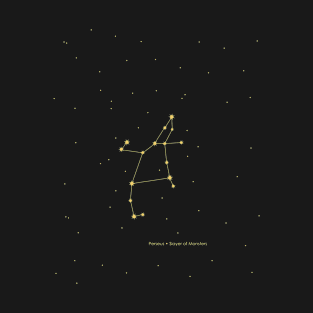 Perseus Constellation. Gold T-Shirt