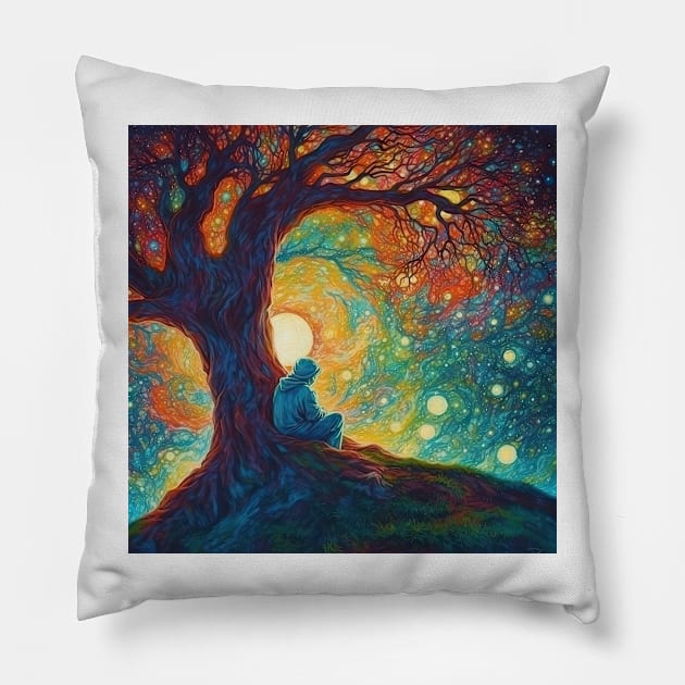 Trance in the Psychedelic Forest Pillow by thewandswant