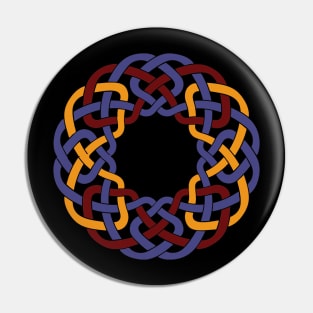 Red Yellow Blue Celtic Knot Circle Pin