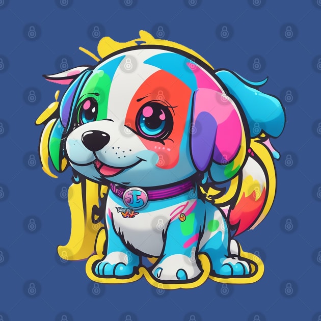 Cute Colorful puppy by Yussy Art