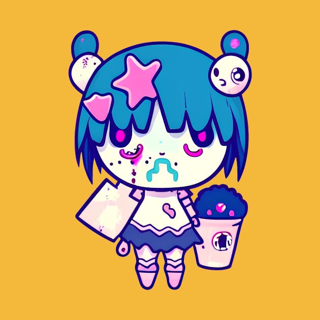 A CUTE KAWAI Zombie illustration design by mmamma030