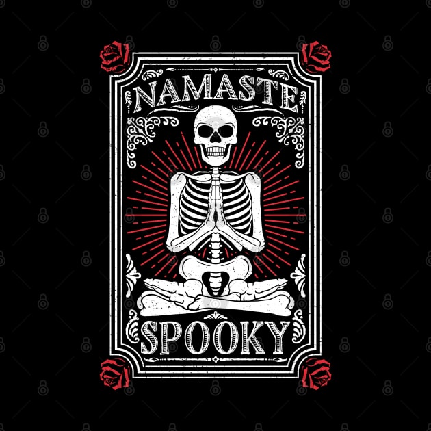 Namaste Spooky Halloween Yoga Skeleton by Wasabi Snake