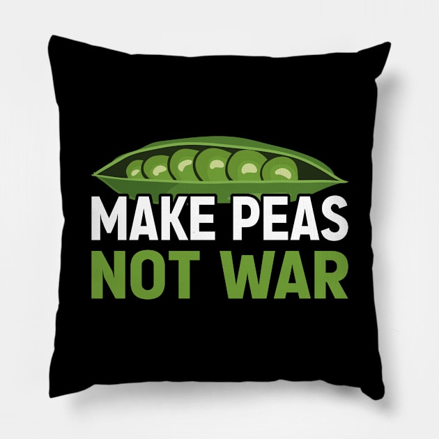 Make peas, not war Pillow by maxcode