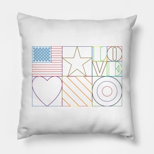 Pop Art Lines - USA Pillow