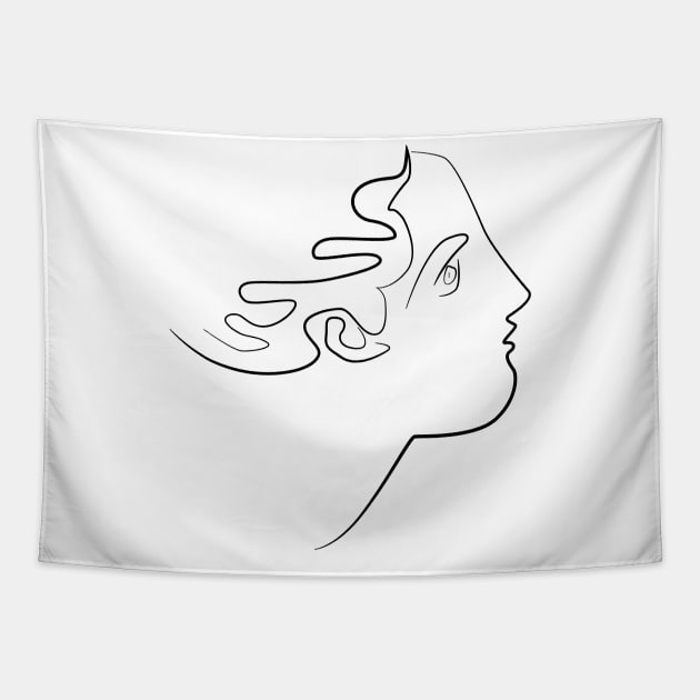 Henri matisse woman line art minimal print, aesthetics Tapestry by GraphicO