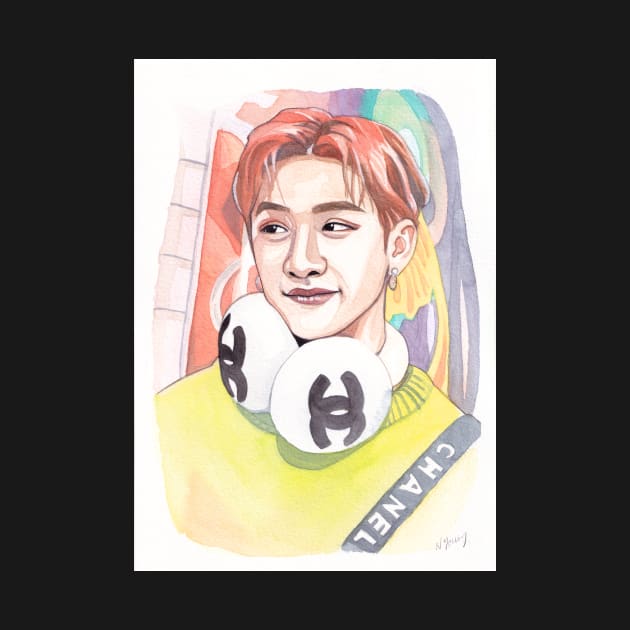 Stray Kids Chan Watercolour Painting by NiamhYoungArt