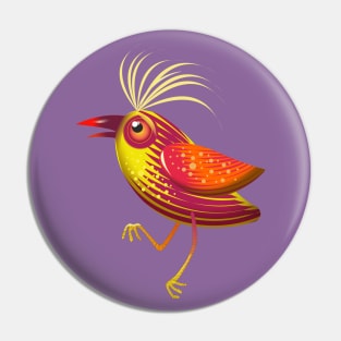 Little Striped Bird Pin