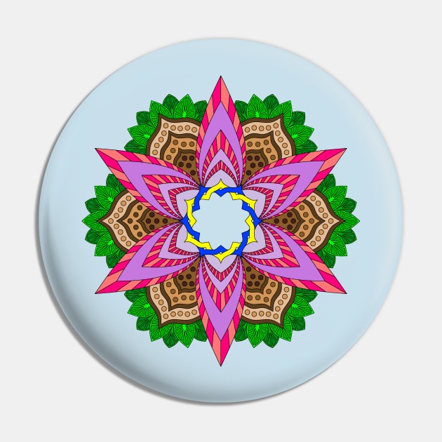 Pink Lotus Mandala Pin by Griffen