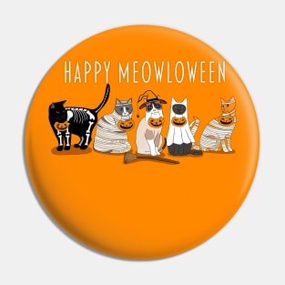 Happy Meowloween Cats Pin