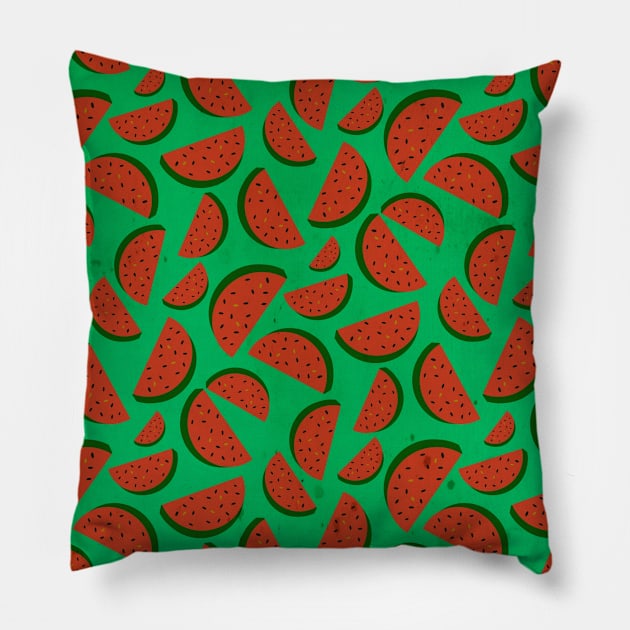 Watermelon Pattern Pillow by FoodPatterns