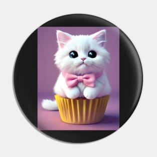 Cupcake Cat - Modern Digital Art Pin