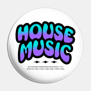 HOUSE MUSIC  - Bubble Outline Two Tone (black/purple/blue) Pin
