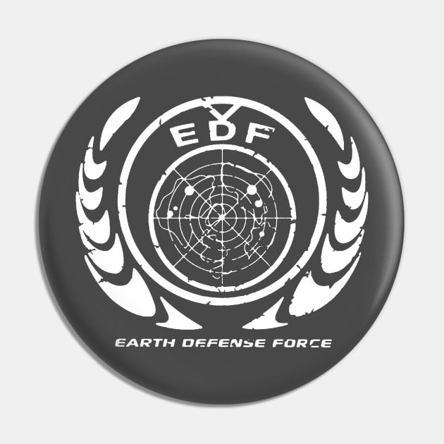 Earth Defense Force Logo - White Pin by CustomDesig