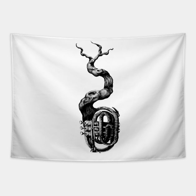 Trumpet Tapestry by Black Tee Inc