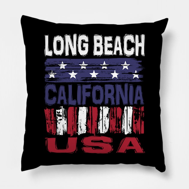 Long Beach California USA T-Shirt Pillow by Nerd_art