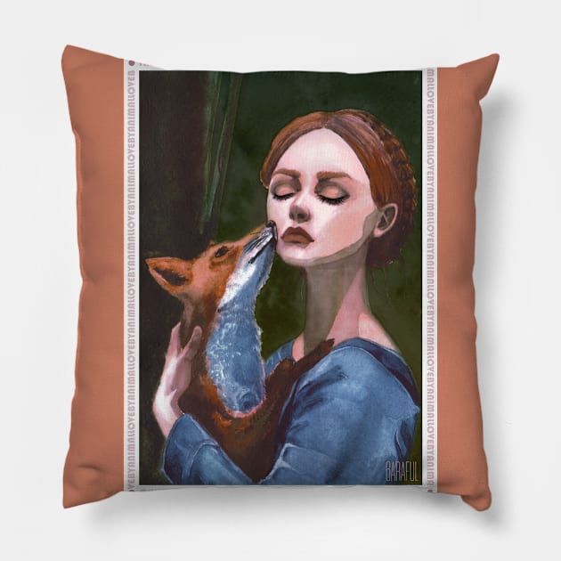 Girl with a fox Pillow by Sharaful