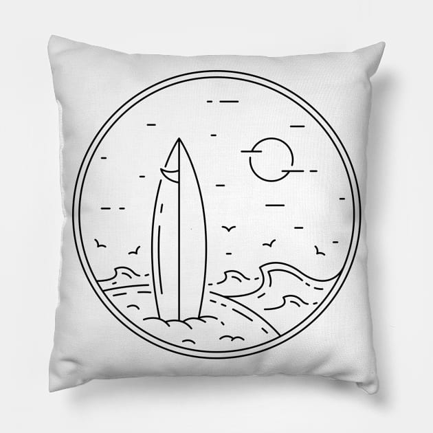 Summer Surfing Pillow by polkamdesign