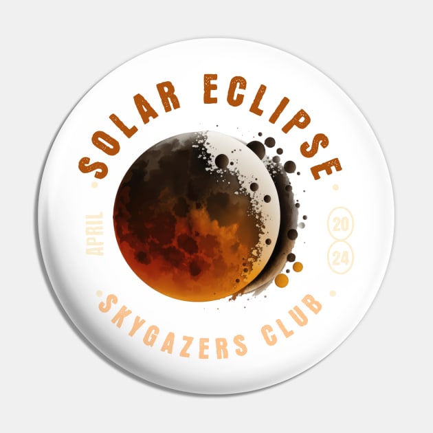 Solar Eclipse Sky Gazers Club Pin by Oaktree Studios