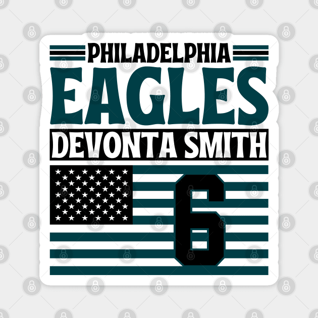 Philadelphia Eagles Smith 6 American Flag Football Magnet by Astronaut.co