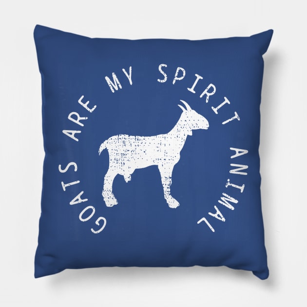 Goats Are My Spirit Animal Pillow by Throbpeg