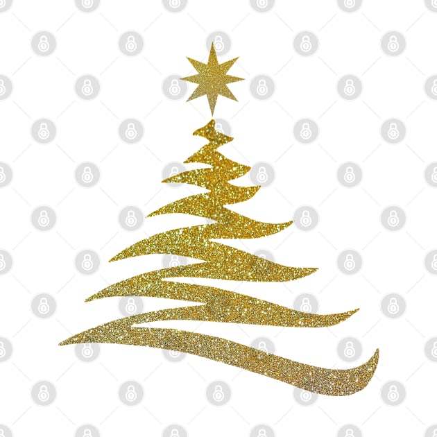 Gold Christmas Tree by jhsells98