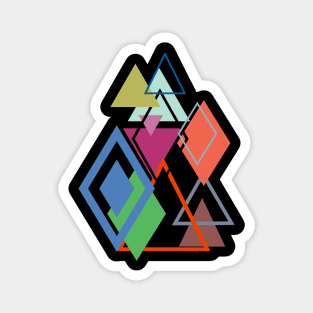 Colorful triangles and rhombuses, pattern of triangles Magnet