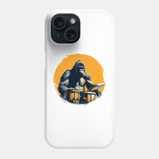 Gorilla playing drums Phone Case