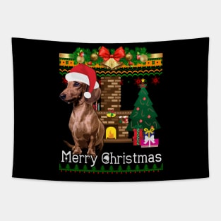 Ugly Christmas Sweater DACHSHUNDS Tapestry