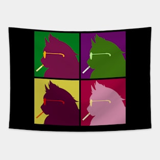 Retro & Vintage Smoking Cat Pop Art Design Tapestry